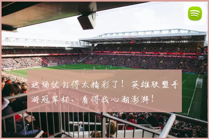 这场仗打得太精彩了！英雄联盟手游冠军杯，看得我心潮澎湃！